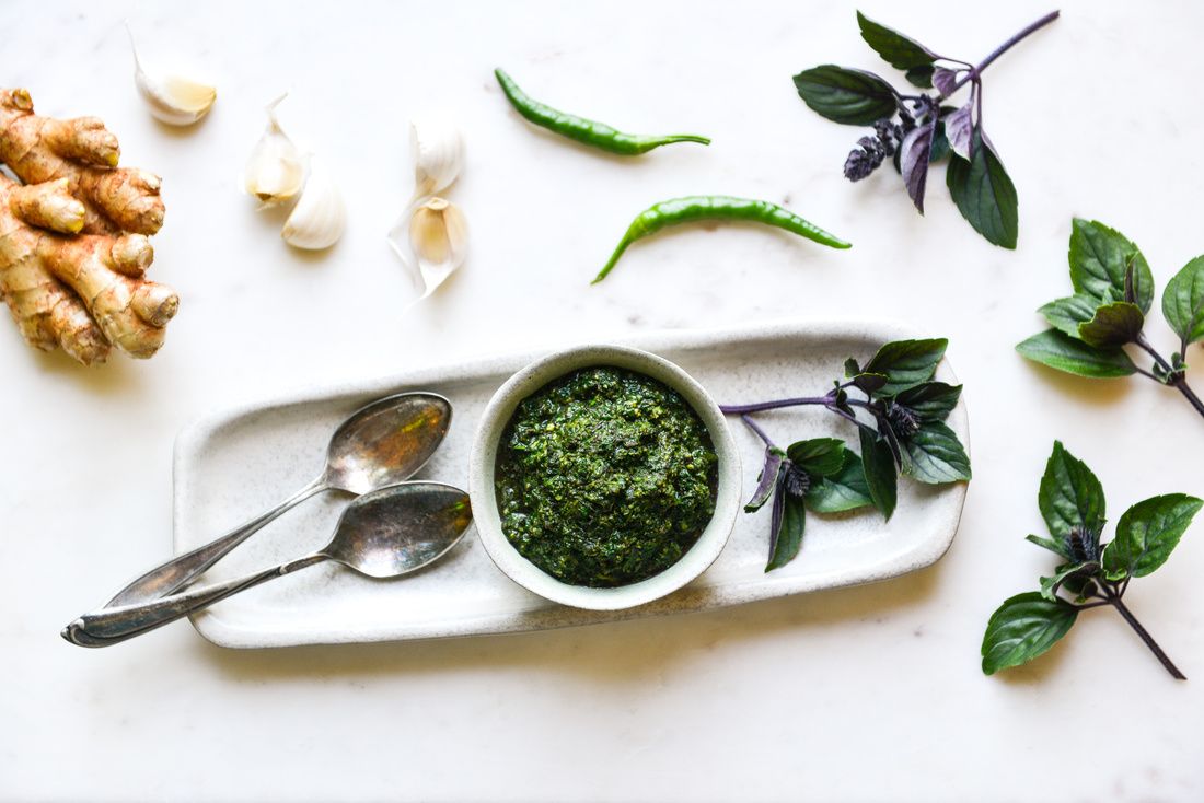 AFRICAN BLUE BASIL PURPLE MOUNTAIN BASIL RAW CHUTNEY RECIPE